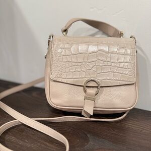 Ted Baker JOSIEYY Loop & Tab Croc-Embossed Mini Crossbody Bag - Taupe